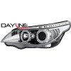 Φανάρια εμπρός angel eyes led για BMW E60 (2003-2007) - chrome , με λάμπες (Η1) - σετ 2τμχ.