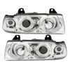 Φανάρια εμπρός angel eyes για BMW E36 (1991-1999) 4d sedan - chrome , με λάμπες (Η1) - σετ 2τμχ.