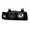 Φανάρια εμπρός angel eyes για Bmw E36 (1991-1999) 4d sedan - μαύρα , με λάμπες (Η1) - σετ 2τμχ.