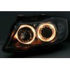 Φανάρια εμπρός angel eyes για BMW E90(2005-2009) - μαύρα , χωρίς λάμπες (Η7) - σετ 2τμχ.