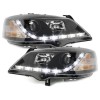 Φανάρια εμπρός led με φώτα ημέρας για Opel Astra G (1998-2004) - μαύρα , με λάμπες (Η1) - σετ 2τμχ.