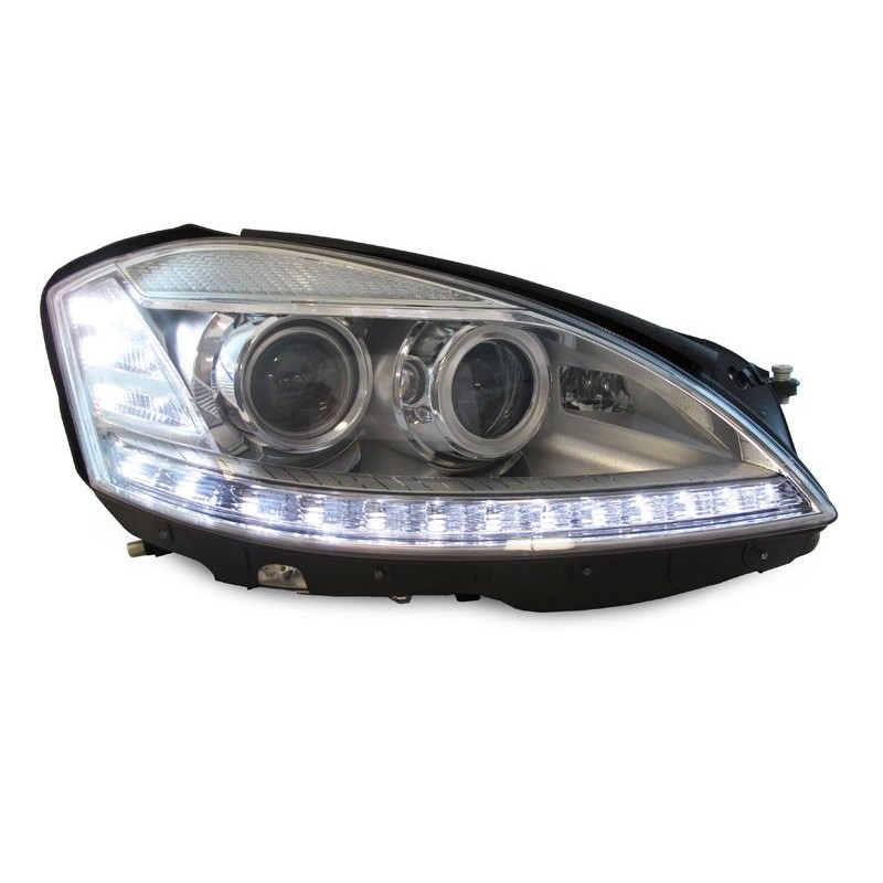 Φανάρια εμπρός led για Mercedes W221 S-Class (2005-2008) , με λάμπες (Η1) - σετ 2τμχ.