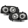 Φανάρια εμπρός angel eyes για Vw Golf ΙΙΙ - black , με λάμπες (Η1) - σετ 2τμχ.