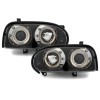 Φανάρια εμπρός angel eyes για Vw Golf ΙΙΙ - black , με λάμπες (Η1) - σετ 2τμχ.