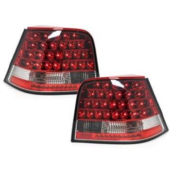 Πίσω φανάρια led για Vw Golf IV - κόκκινα/chrome - σετ 2τμχ.