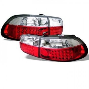 Πίσω φανάρια led για Honda Civic  (1991-1995) 3D - κόκκινα ,chrome - σετ 2τμχ.