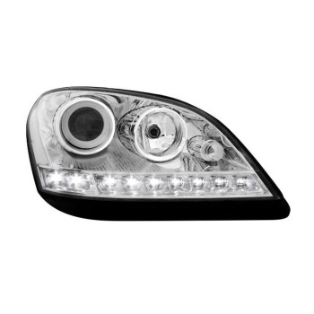 Φανάρια εμπρός led για Mercedes ML W164 (2005-2008) , χωρίς λάμπες (Η7) - σετ 2τμχ.