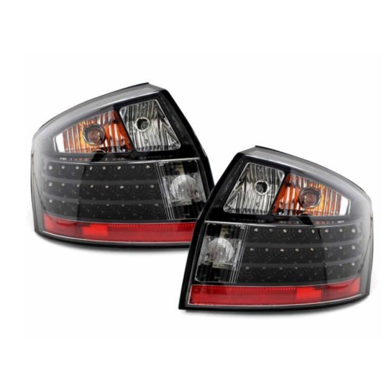 Πίσω φανάρια led για Audi A4 sedan (4d)  (2001-2004) - μαύρα - σετ 2τμχ.