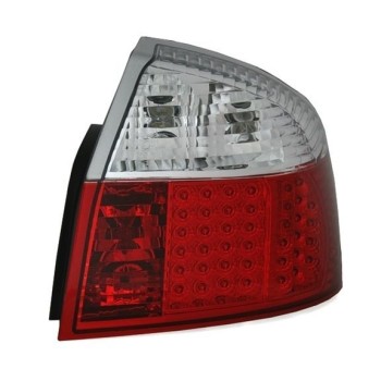 Πίσω φανάρια led για Audi A4 (2001-2004) - chrome /κόκκινα - σετ 2τμχ.