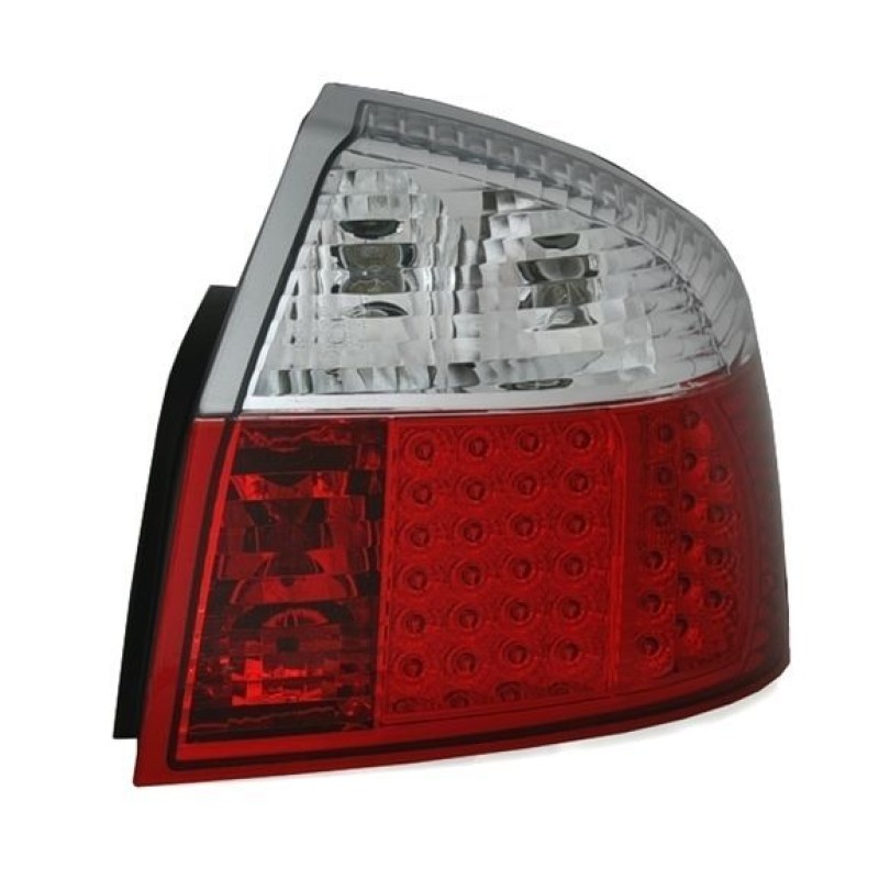 Πίσω φανάρια led για Audi A4 (2001-2004) - chrome /κόκκινα - σετ 2τμχ.