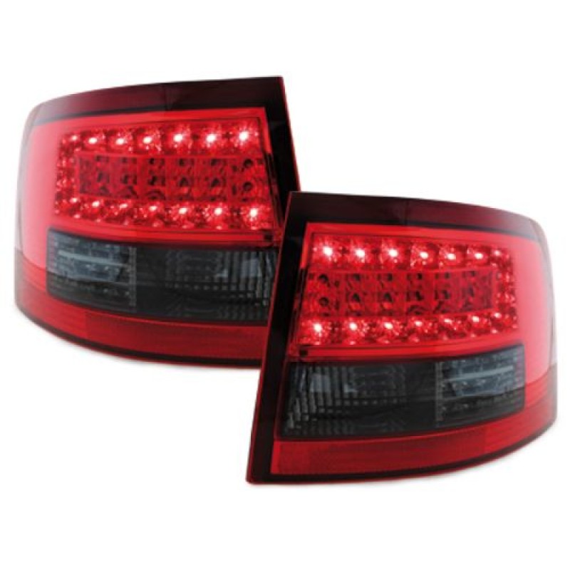 Πίσω φανάρια led για Audi A6 combi (1997-2004) - φιμέ / κόκκινα - σετ 2τμχ.