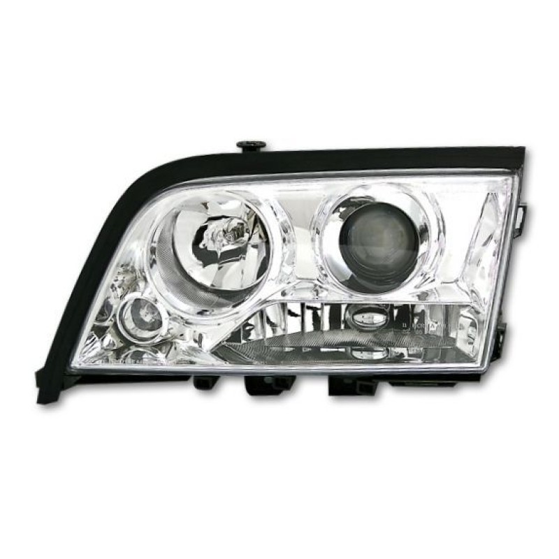 Φανάρια εμπρός για Mercedes C-CLASS W202 (1993-2001) , chrome , με λάμπες (Η1) - σετ 2τμχ.