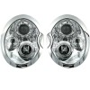 Φανάρια εμπρός angel eyes για Mini Cooper (2002-2004) - chrome , με λάμπες (Η1) - σετ 2τμχ.