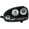 Φανάρια εμπρός angel eyes για Vw Golf 5 , μαύρα , με λάμπες (Η1) - σετ 2τμχ.