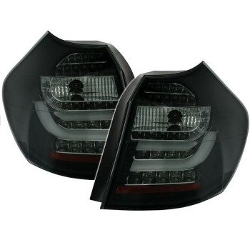 Πίσω φανάρια led  με  οδηγούς φωτός για BMW E87 (2004-207) -μαύρα - σετ 2τμχ.