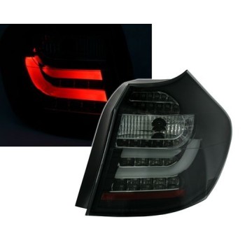 Πίσω φανάρια led  με  οδηγούς φωτός για BMW E87 (2004-207) -μαύρα - σετ 2τμχ.