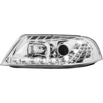 Φανάρια εμπρός led για Vw Passat B5.5 (2001-2005) - chrome , με λάμπες (Η1) - σετ 2τμχ.