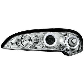 Φανάρια εμπρός angel eyes για Opel Tigra (1991-2000) - chrome , με λάμπες (Η1) - σετ 2τμχ.