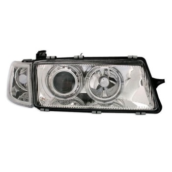 Φανάρια εμπρός angel eyes για Opel Vectra A (1988-1995) - chrome , χωρίς λάμπες (Η7) - σετ 2τμχ.