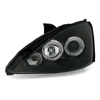 Φανάρια εμπρός angel eyes για Ford Focus (2001-2004) - μαύρα , με λάμπες (Η1) - σετ 2τμχ.