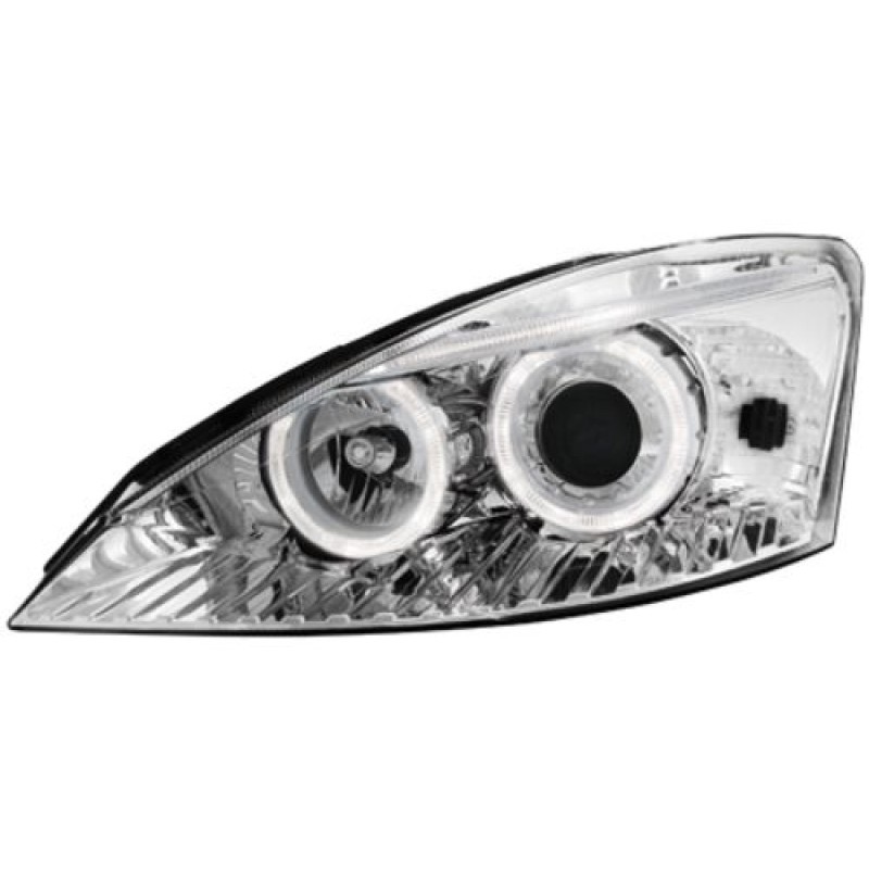 Φανάρια εμπρός angel eyes για Ford Focus (2001-2004) - chrome , χωρίς λάμπες (Η7) - σετ 2τμχ.