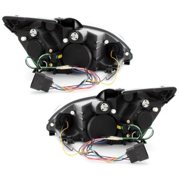 Φανάρια εμπρός Devil eyes led για Ford Focus (2005-2008) - black , με λάμπες (Η1) - σετ 2τμχ.