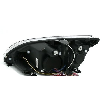 Φανάρια εμπρός angel eyes για Ford Focus (2005-2008) - μαύρα , με λάμπες (Η1) - σετ 2τμχ.