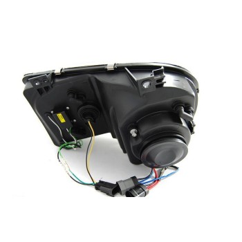 Φανάρια εμπρός με led για Chrysler 300C (2004-2008) - μαύρα , με λάμπες (Η1) - σετ 2τμχ.