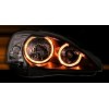 Φανάρια εμπρός angel eyes για Opel Corsa C(2001-2006) - μαύρα , χωρίς λάμπες (Η7) - σετ 2τμχ.