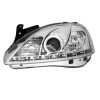 Φανάρια εμπρός led για Opel Corsa C (2001-2006) - chrome , με λάμπες (Η1) - σετ 2τμχ.