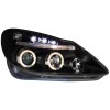 Φανάρια εμπρός led angel eyes για Opel Corsa D (2006-2010) - μαύρα , με λάμπες (Η1) - σετ 2τμχ.