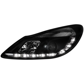 Φανάρια εμπρός led για Opel Corsa D (2006-2010) - black , με λάμπες (Η1) - σετ 2τμχ.