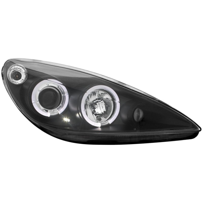 Φανάρια εμπρός angel eyes για Peugeot 307 (2001-2005), με ηλεκ.ρύθμιση , με λάμπες (Η1) - σετ 2τμχ.