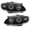 Φανάρια εμπρός angel eyes για Renault Megane / Renault Scenic 3/5 πορτο (1996-1999) - μαύρα , με λάμπες (Η1) - σετ 2τμχ.