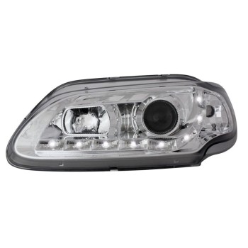 Φανάρια εμπρός led για Renault Megane (1996-1999) - chrome , με λάμπες (Η1) - σετ 2τμχ.