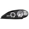 Φανάρια εμπρός angel eyes για Renault Megane (1999-2001) - μαύρα , με λάμπες (Η1) - σετ 2τμχ.