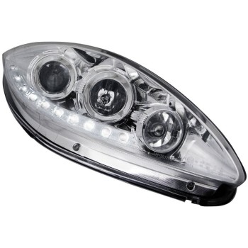 Φανάρια εμπρός led για Seat Altea /Leon / Toledo (2005-2009) - χρωμίου , με λάμπες (Η1) - σετ 2τμχ.