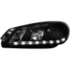 Φανάρια εμπρός led για Vw Golf 6 , black , με λάμπες (Η1) - σετ 2τμχ.