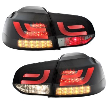 Πίσω φανάρια led  Vw Golf 6 - μαύρα - σετ 2τμχ.