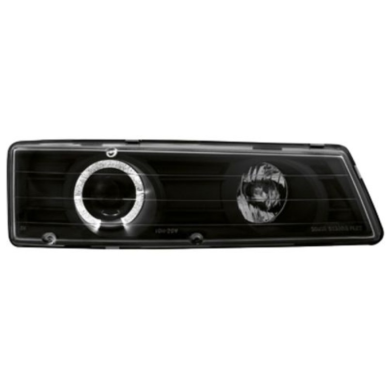 Φανάρια εμπρός angel eyes για Honda Prelude (1992-1996) - μαύρα , με λάμπες (Η1) - σετ 2τμχ.