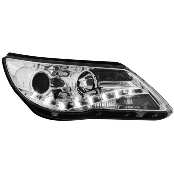 Φανάρια εμπρός led για Vw Tiguan (2007-2011) , chrome , με λάμπες (Η1) - σετ 2τμχ.