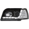 Φανάρια εμπρός led για Renault Clio (1996-1998) - μαύρα , με λάμπες (Η1) - σετ 2τμχ.