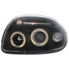 Φανάρια εμπρός angel eyes για Renault Clio 2 (1998-2001) - μαύρα , με λάμπες (Η1) - σετ 2τμχ.