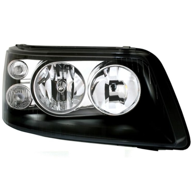 Φανάρια εμπρός για Vw Transporter T5 (2003-2009) - μαύρα , με λάμπες (Η1) - σετ 2τμχ.