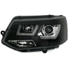 Φανάρια εμπρός led για Vw Transporter T5 (2009+) - μαύρα , με λάμπες (Η1) - σετ 2τμχ.