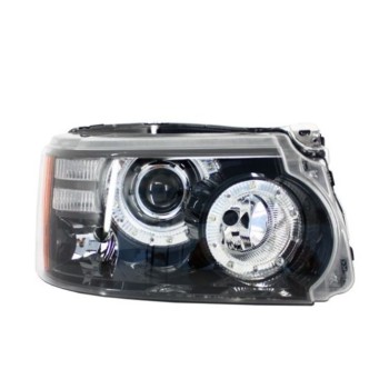 Φανάρια εμπρός led angel eyes για Land Rover /Range Rover Sport ((2009+) - μαύρα , με λάμπες (Η1) - σετ 2τμχ.