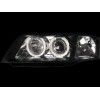 Φανάρια εμπρός angel eyes για Audi A6 (2001-2003) - για εργοστασιακά xenon -μαύρα , χωρίς λάμπες (Η7) - σετ 2τμχ.