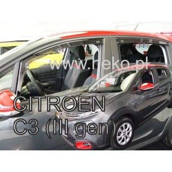 Ανεμοθραύστες για Citroen C3  ΙΙI (2017+) 5 πορτο - 4 τμχ. εμπρός και πίσω