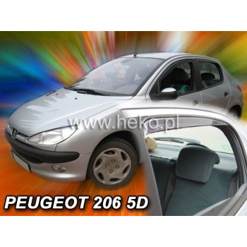 Ανεμοθραύστες για Peugeot 206  5 πορτο - 4 τμχ. εμπρός και πίσω