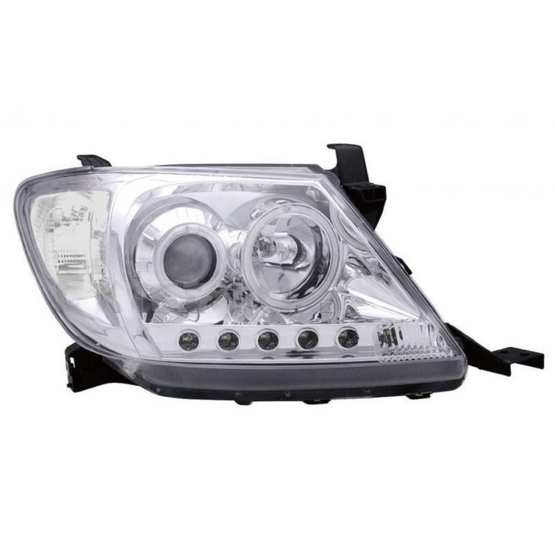 Φανάρια εμπρός με φώτα ημέρας για Toyota Hilux (2005-2011) - chrome , με λάμπες (Η1) - σετ 2τμχ.